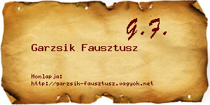 Garzsik Fausztusz névjegykártya